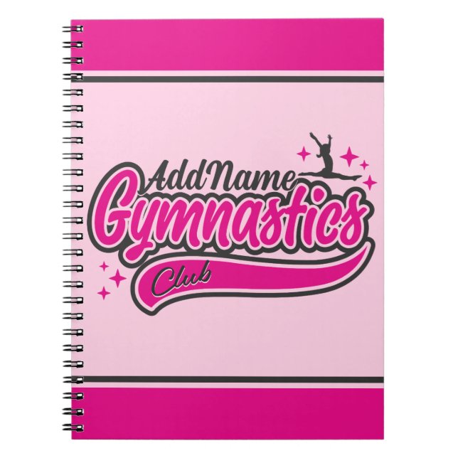 Carnet NOM personnalisé Gymnaste Split Leap Gymnastique (Devant)