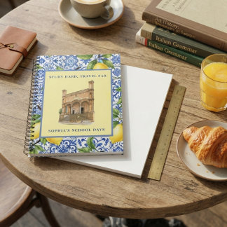 Carnet Nom personnalisé Italien Esthétique Citron sicilie