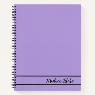 Carnet Nom personnalisé minimaliste Purple Pastel