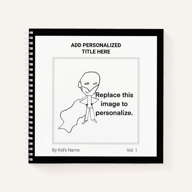 Carnet Nom personnalisé moderne Monogram Kids Art (Devant)