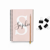 Nom personnalisé moderne Monogramme Pastel Rose
