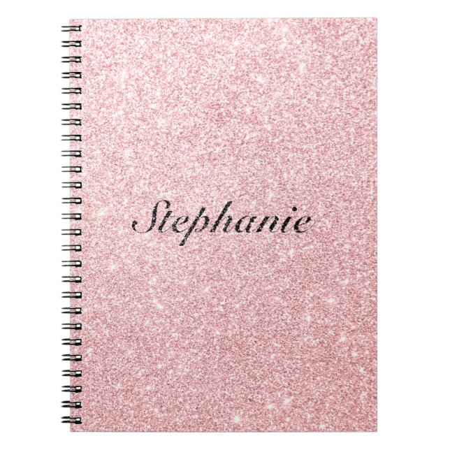 Carnet Nom personnalisé Parties scintillant rose style ét (Devant)