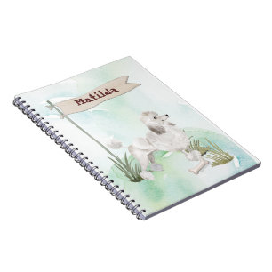 Carnet Nom personnalisé Poodle blanc chien animal