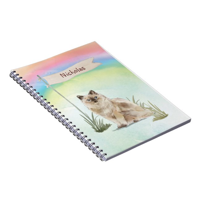 Carnet Nom personnalisé Ragdoll Chat Pet (Côté Droit)