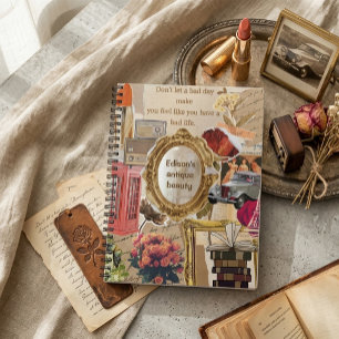 Carnet Nom personnalisé Rétro Vintage Esthétique