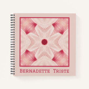 Carnet Nom Personnalisé Rose Moderne Floral Chic Joli Fil