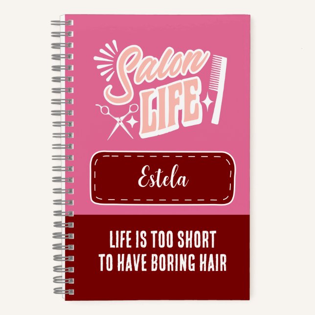 Carnet Nom personnalisé Salon cadeau de vie pour cheveux  (Recto)