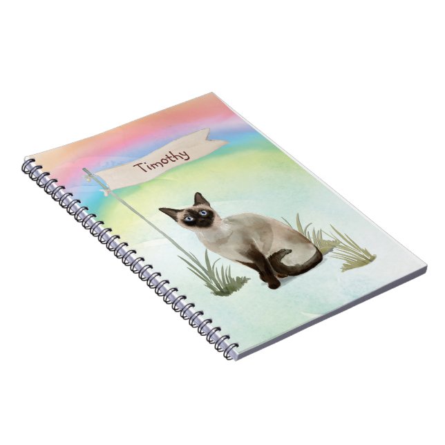 Carnet Nom personnalisé Siamese Chat Pet (Côté Droit)