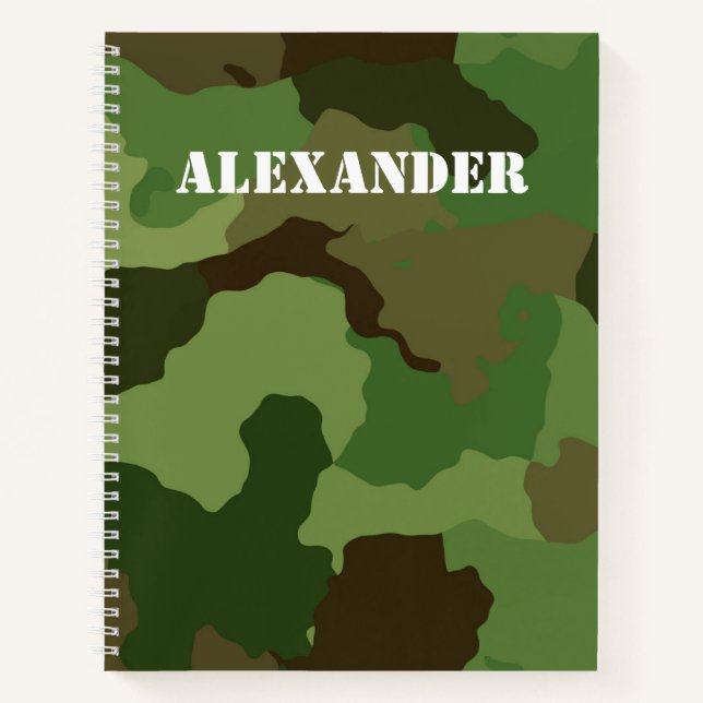 Carnet Nom personnalisé sur l'Arrière - plan Camouflage (Devant)