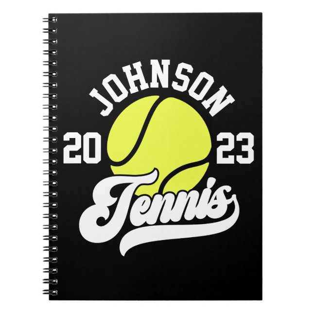 Carnet NOM Personnalisé Tennis Lecteur Racket Ball Court (Devant)