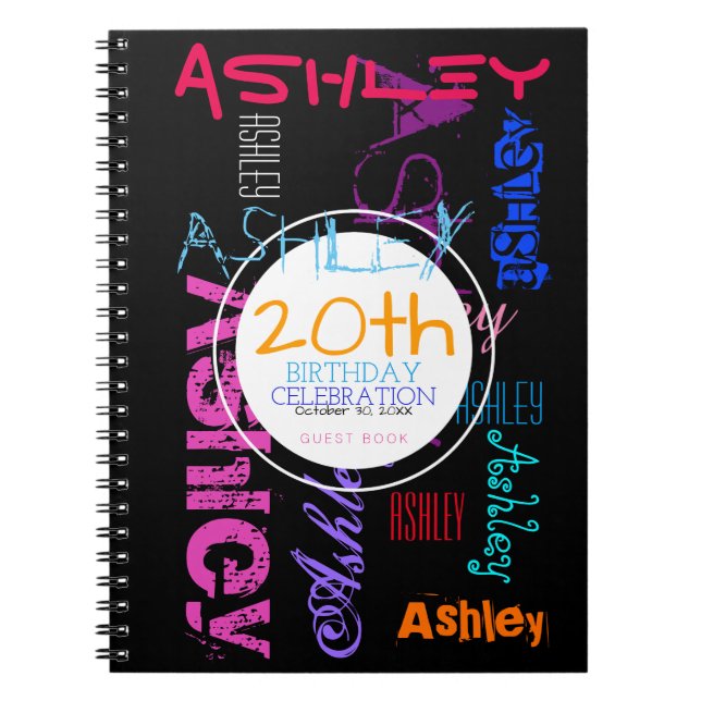 Carnet Nom répétitif 6 Lettres 20e Anniversaire GuestBook (Devant)