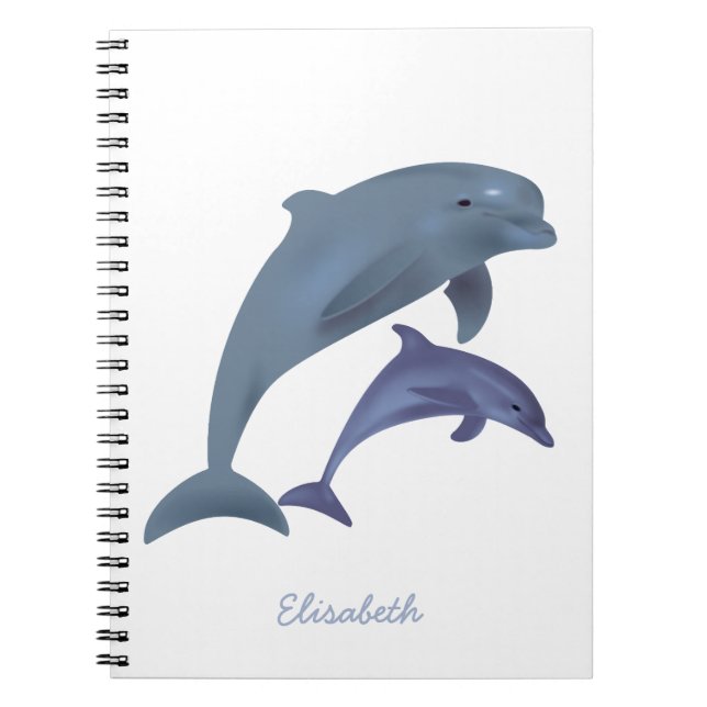 Carnet Nom sautant d'illustration de dauphins (Devant)