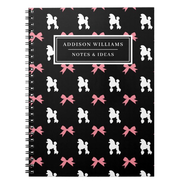Carnet Nom unique Girly Pink Ribbons Motif (Devant)