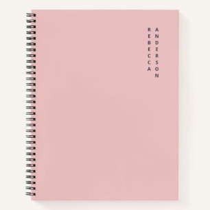 Carnet Nom vertical rose et bleu cyan esthétique