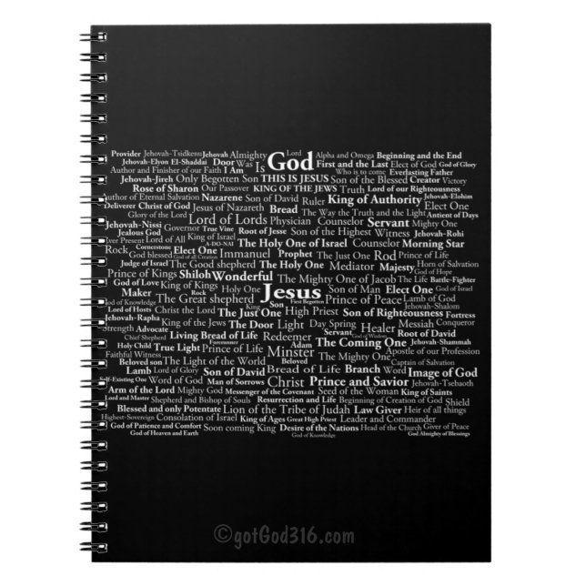 Carnet Noms de Dieu et de Jésus gotGod316.com (Devant)