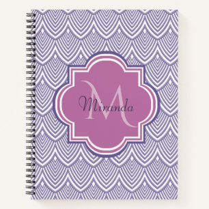 Carnet Noms en monogramme d'orchidée à coquilles arquées