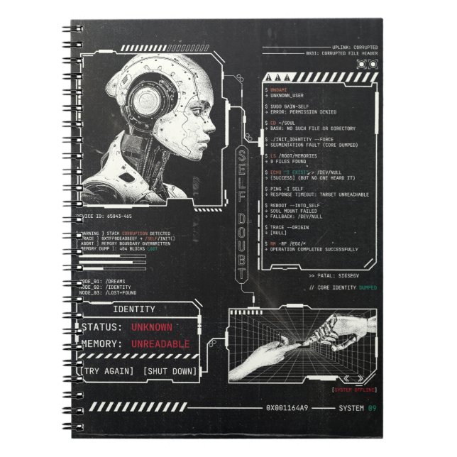 Carnet Non reconnu - Techno-Brutalist Streetwear Design (Devant)