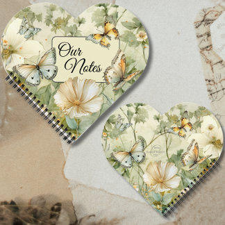 Carnet Nos Notes Fleurs sauvages Cottagecore et papillons