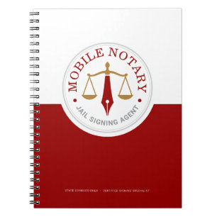 Carnet Notaire mobile personnalisé Signature légale Rouge