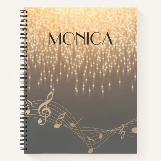 Carnet Note musicale Luxury Royal sparkle confetti (Devant)