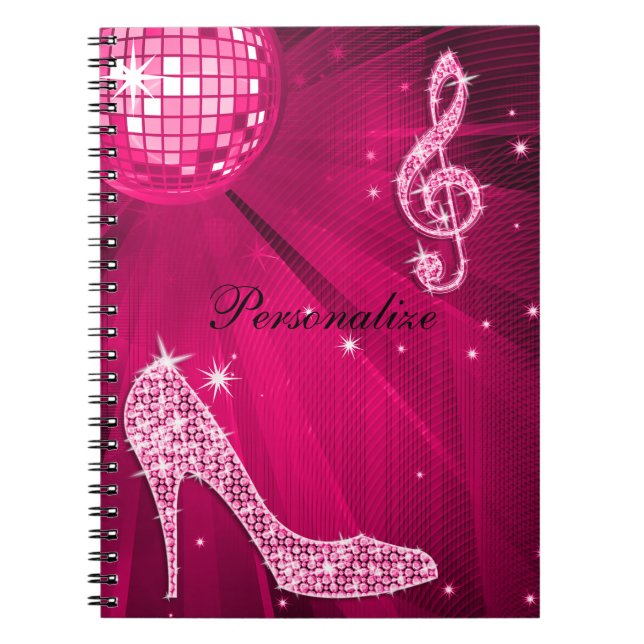 Carnet Note scintillante de musique de roses indien et (Devant)