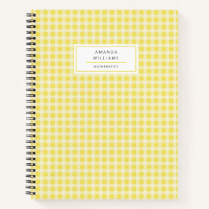 Carnet Noteb personnalisé Plaid En vichy Jaune