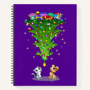 Carnet Notebook branché de Noël Arbre riche en prune pa