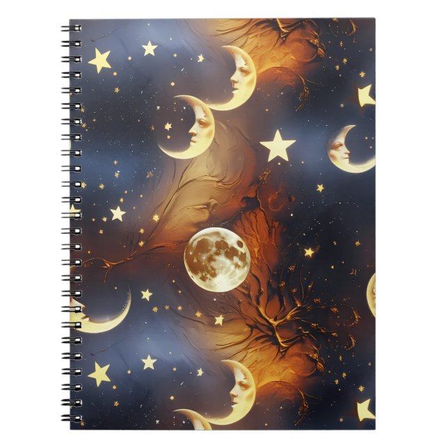 Carnet Notebook – Luxury Fiery Orange Celestial (Devant)