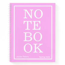 Carnet "NOTEBOOK" Moderne Grand Format Rose Bubble