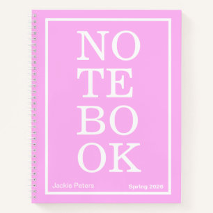 Carnet "NOTEBOOK" Moderne Grand Format Rose Bubble
