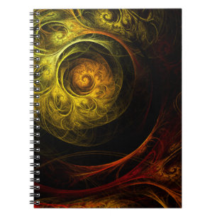 Carnet Notebook Sunrise Floral Red Abstrait Art