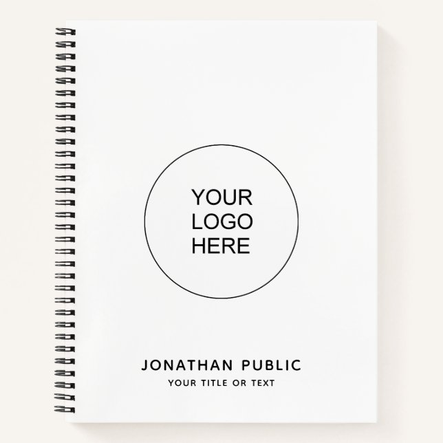 Carnet Notebooks Upload Company Logo Custom Text Name (Devant)