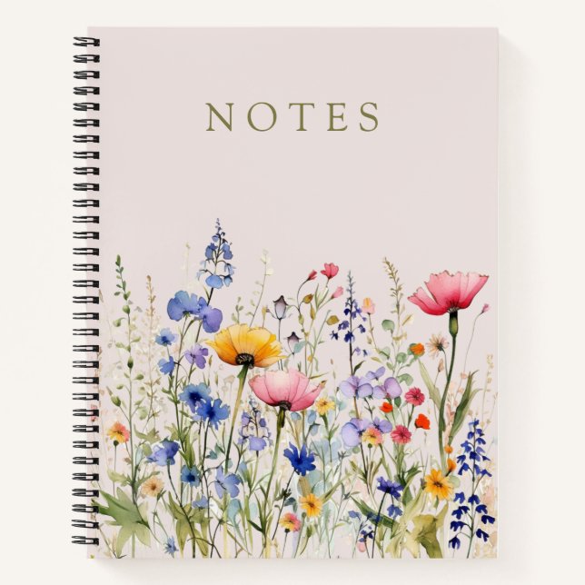 Carnet Notes de feuillage fleur sauvage (Devant)
