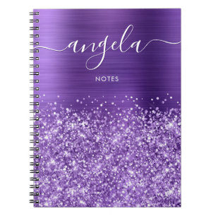 Carnet Notes de Glam Améthyste Violet Pailleté
