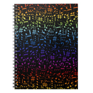 Carnet Notes de musique colorées dansantes Amoureux de la