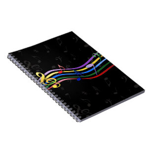 Carnet Notes de musique couleur arc-en-ciel