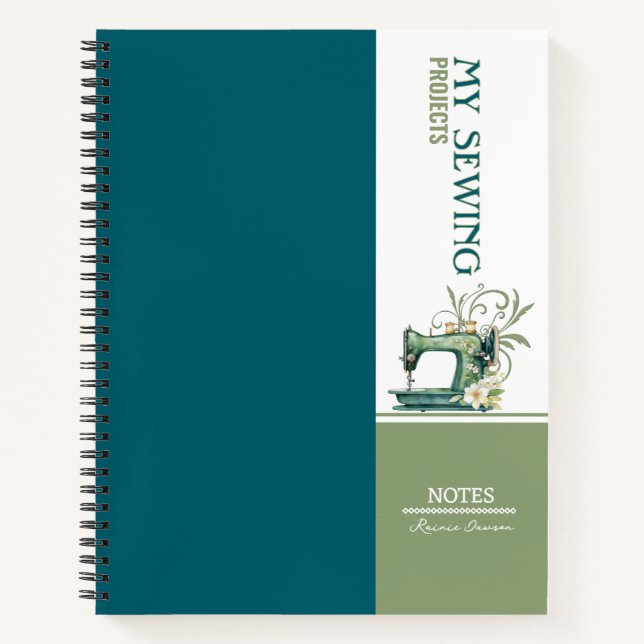 Carnet Notes de projet de couture Turquoises (Devant)