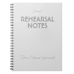 Carnet Notes de répétition personnelle - texte gris/fus