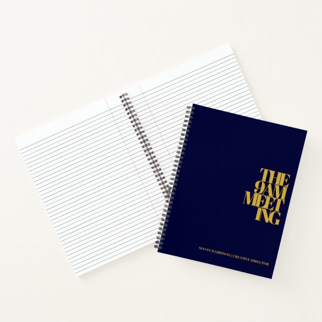 Carnet Notes de réunion professionnelle Marine Blue Gold  (Intérieur)