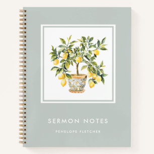 Carnet Notes de série Aquarelle moderne Arbre de citron