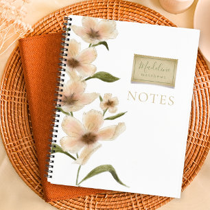 Carnet Notes de timbre Vintage des Fleurs sauvages de cha