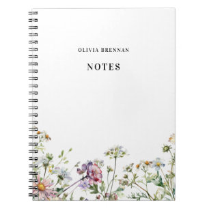 Carnet Notes délicates Fleurs sauvages de Meadow Moderne