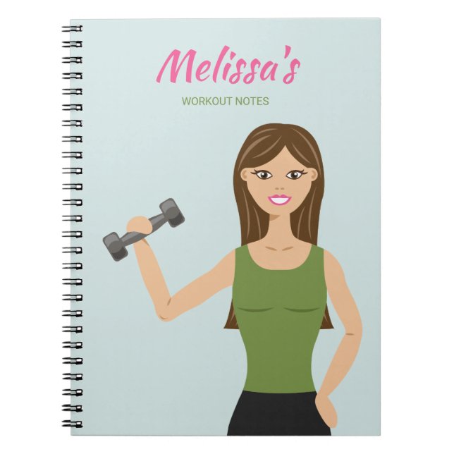 Carnet Notes d'entraînement de dessin pour fille de fitne (Devant)