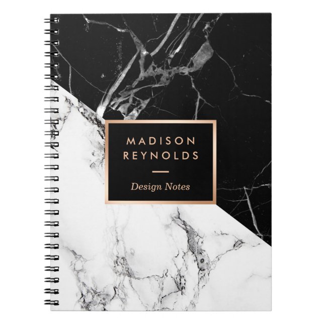 Carnet Notes du concepteur de texture en marbre noir élég (Devant)