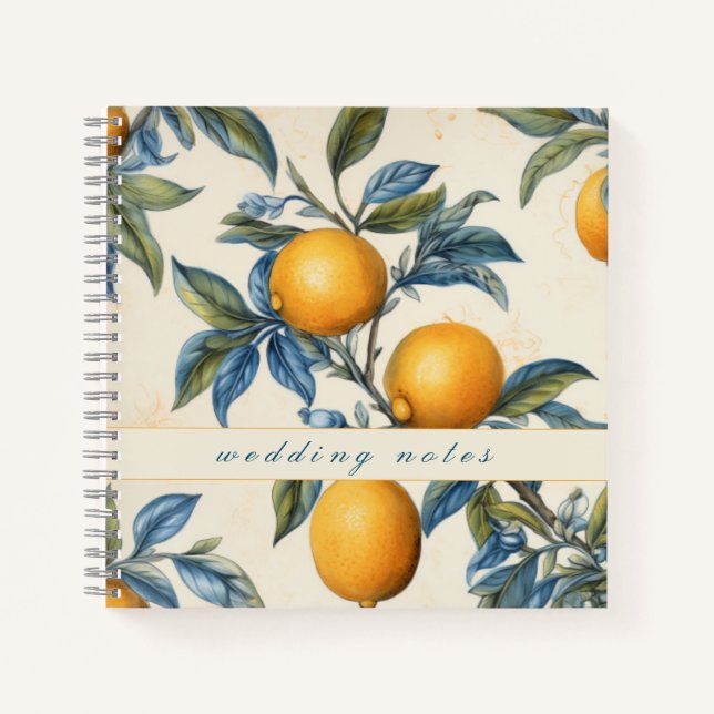 Carnet Notes du Mariage de Lemon Grove Méditerranéenne (Devant)