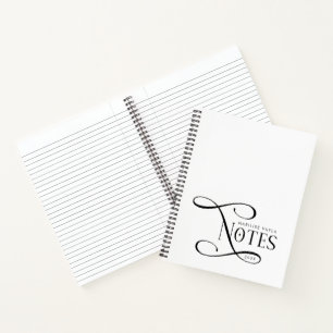 Carnet Notes Élégantes Modernes Personnalisées Noir Blanc
