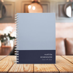 Carnet Notes et idées Colorbloc bleu à deux tons minimes