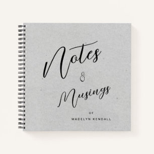 Carnet Notes et réflexions personnalisées de script moder