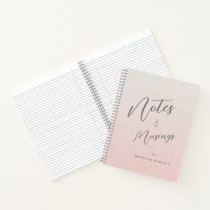 Carnet Notes & Musées Chic Script Monogramme Gradient ros