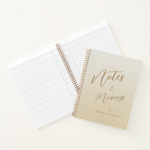 Carnet Notes & Musées Script moderne Monogramme Or